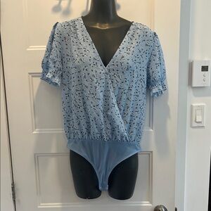 Ardene Light Blue Floral Bodysuit
